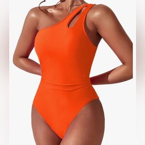Beilon One-Shoulder Orange Swimsuit
